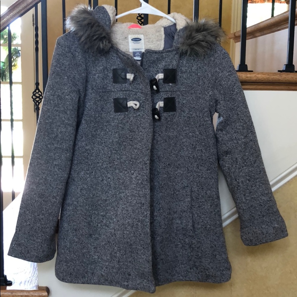 Old Navy Gray Jacket with Fur Hood